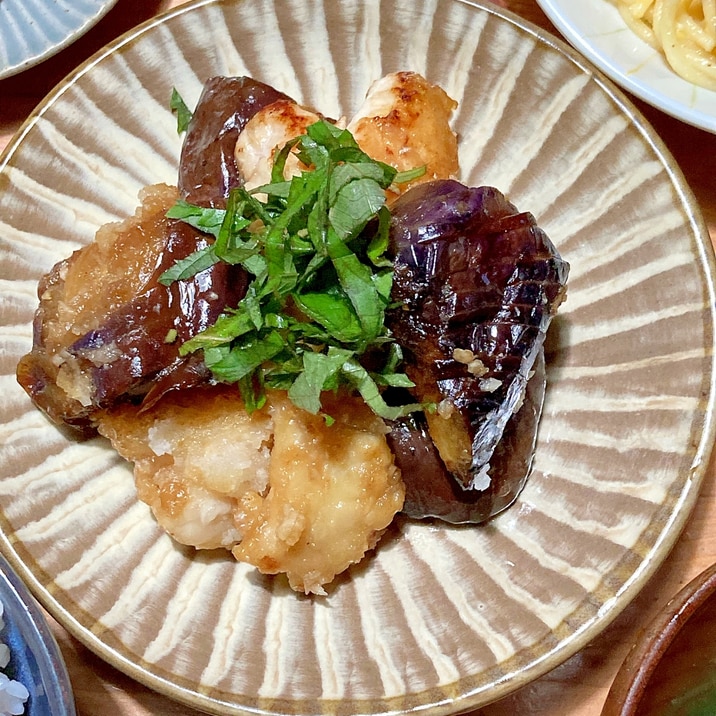 なすと鶏むね肉のみぞれ煮